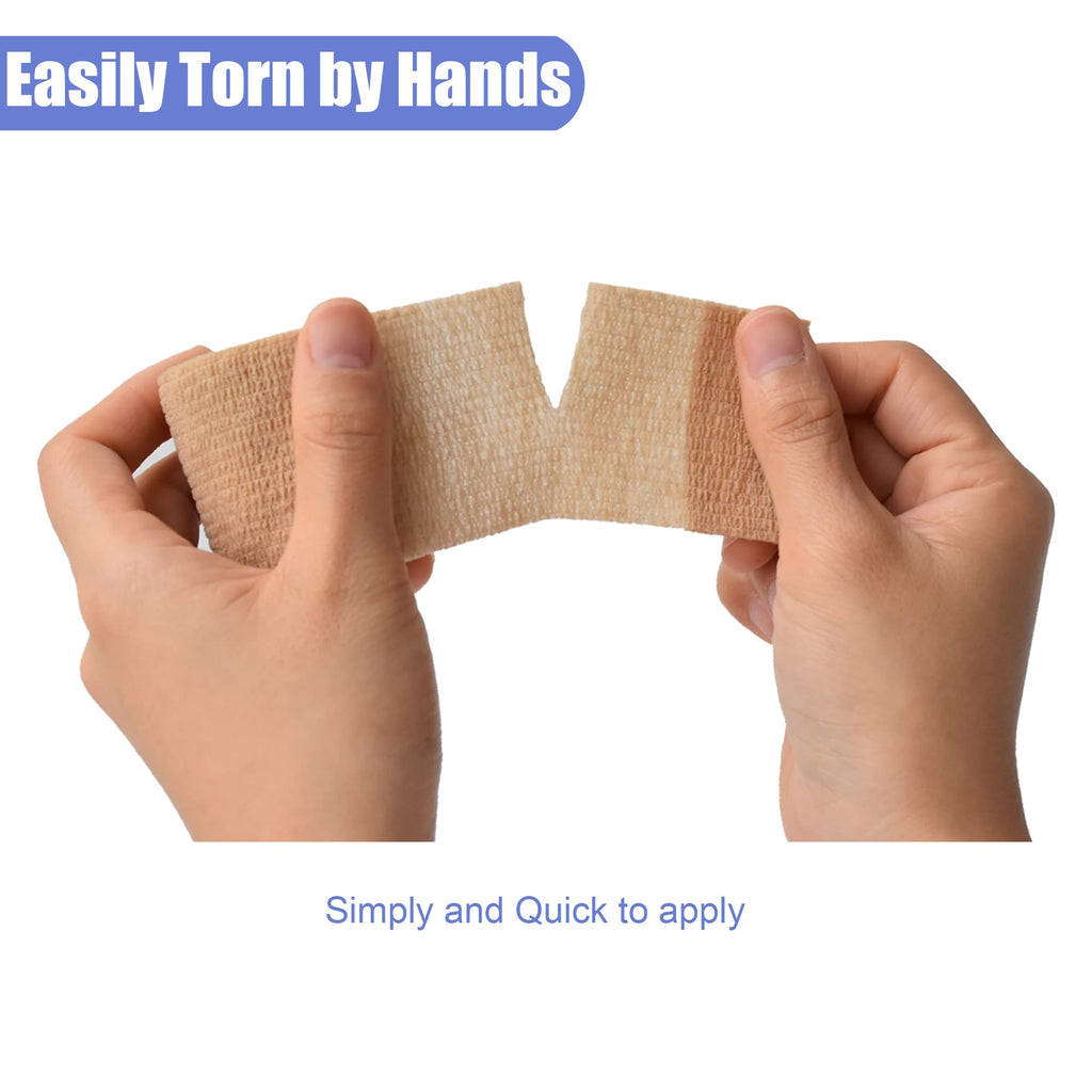 Gondiane 9 Pack 2 x 5 Yards Self Adhesive Bandage Wrap Self Stick Wrap for Ankle, Wrist, Finger, Sports, Breathable Cohesive Vet