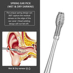 8 Pcs Ear Wax Removal Kit,Professional Double-Headed Ear Pick Earwax Removal Tools,316L Stainless Steel Ear Cleaner Curette with