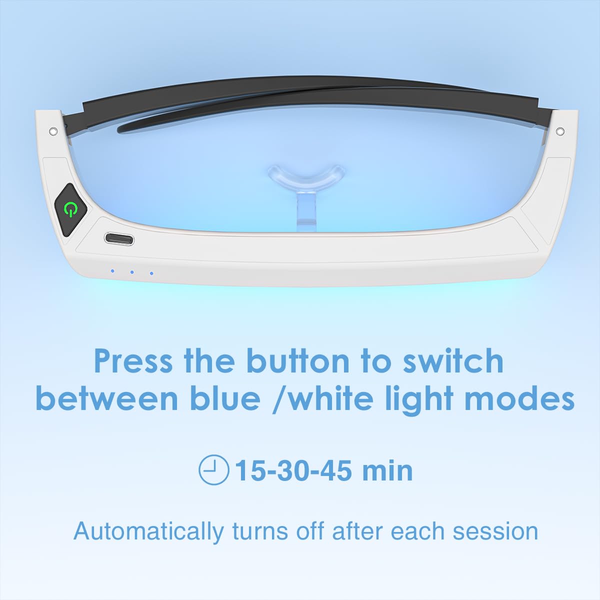 MEINNO Light Therapy Glasses, Blue-White UV-Free Light Therapy Lamp, Portable Daylight Lamp, Wearable Sunlight Lamp, Boost Energ