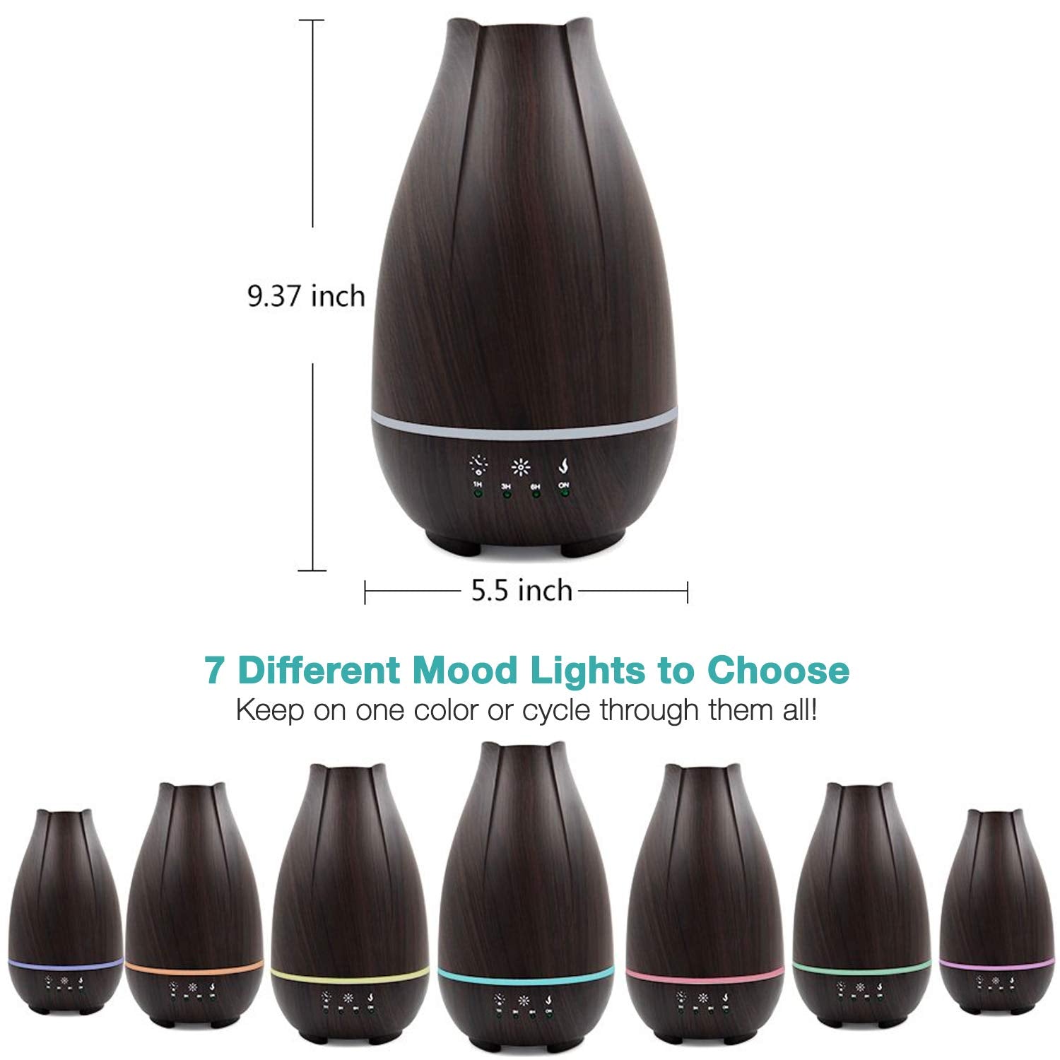 HealthSmart Essential Oil Diffuser, Cool Mist Humidifier and Aromatherapy Diffuser with 500ML Tank Ideal for Large Rooms, Adjust
