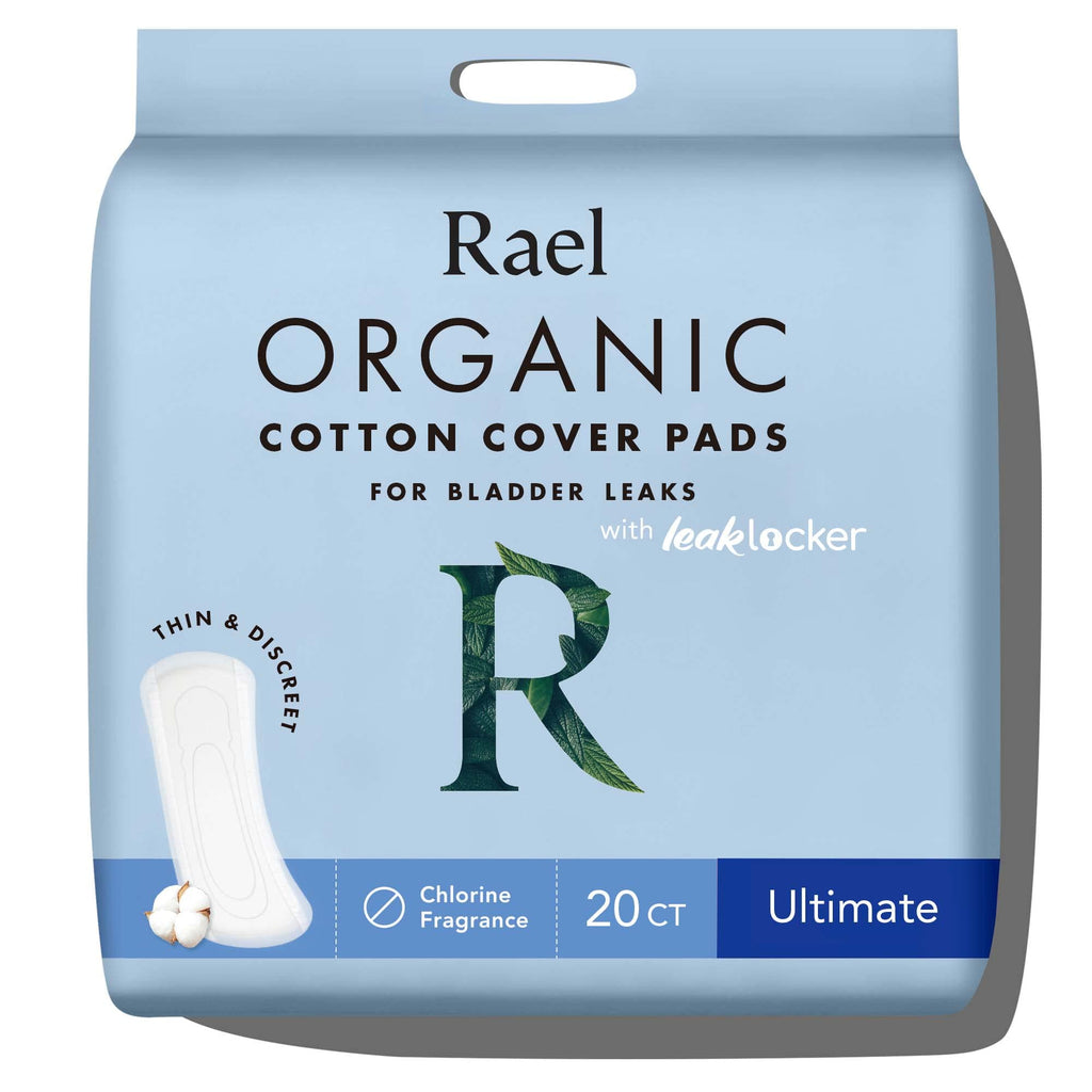 Rael Incontinence Pads for Women, Organic Cotton Cover - Postpartum Essential, Heavy Absorbency, Bladder Leak Control, 4 Layer C
