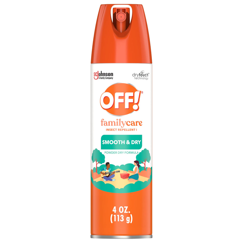 OFF! FamilyCare Insect & Mosquito Repellent Aerosol, Smooth and Dry Formula Bug Spray, Provides up to 6 Hours of Protection, 4 o