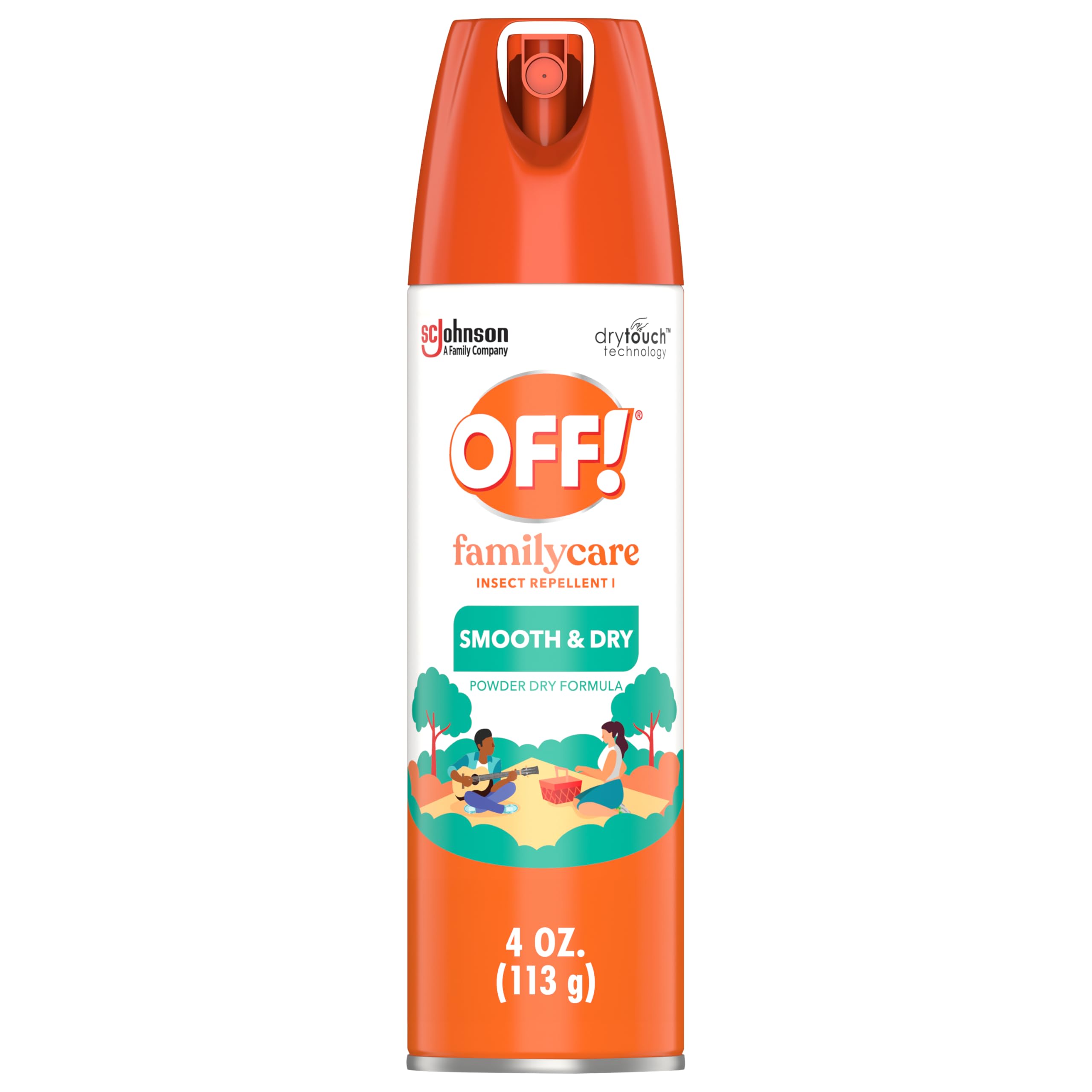 OFF! FamilyCare Insect & Mosquito Repellent Aerosol, Smooth and Dry Formula Bug Spray, Provides up to 6 Hours of Protection, 4 o