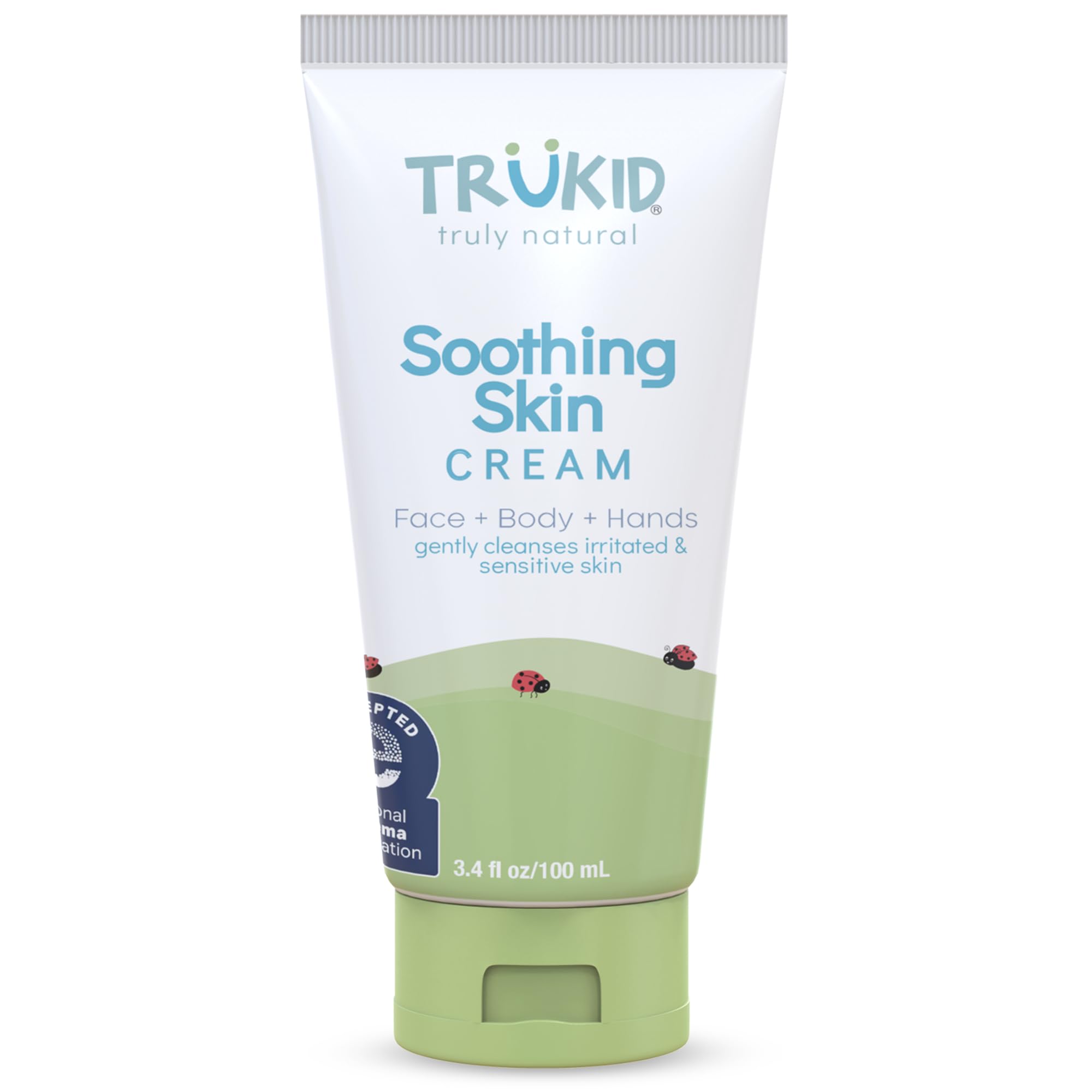 TruKid Natural Eczema Cream for Kids, Toddlers & Babies, NEA-Accepted for Eczema, Safe for Sensitive Skin on Face, Body, & Hands