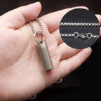 Small Pill Box Titanium Pill Fob Necklace Nitro Mini Waterproof Pill Holder Lightweight Survival Case Keychain Pill Case Necklac