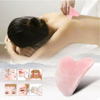 YAMHOHO Gua Sha Jade Stone Gua Sha Massage Tool, Guasha Tool for Face and Body Skin Massage. Tools for SPA Acupuncture, Pink Sto