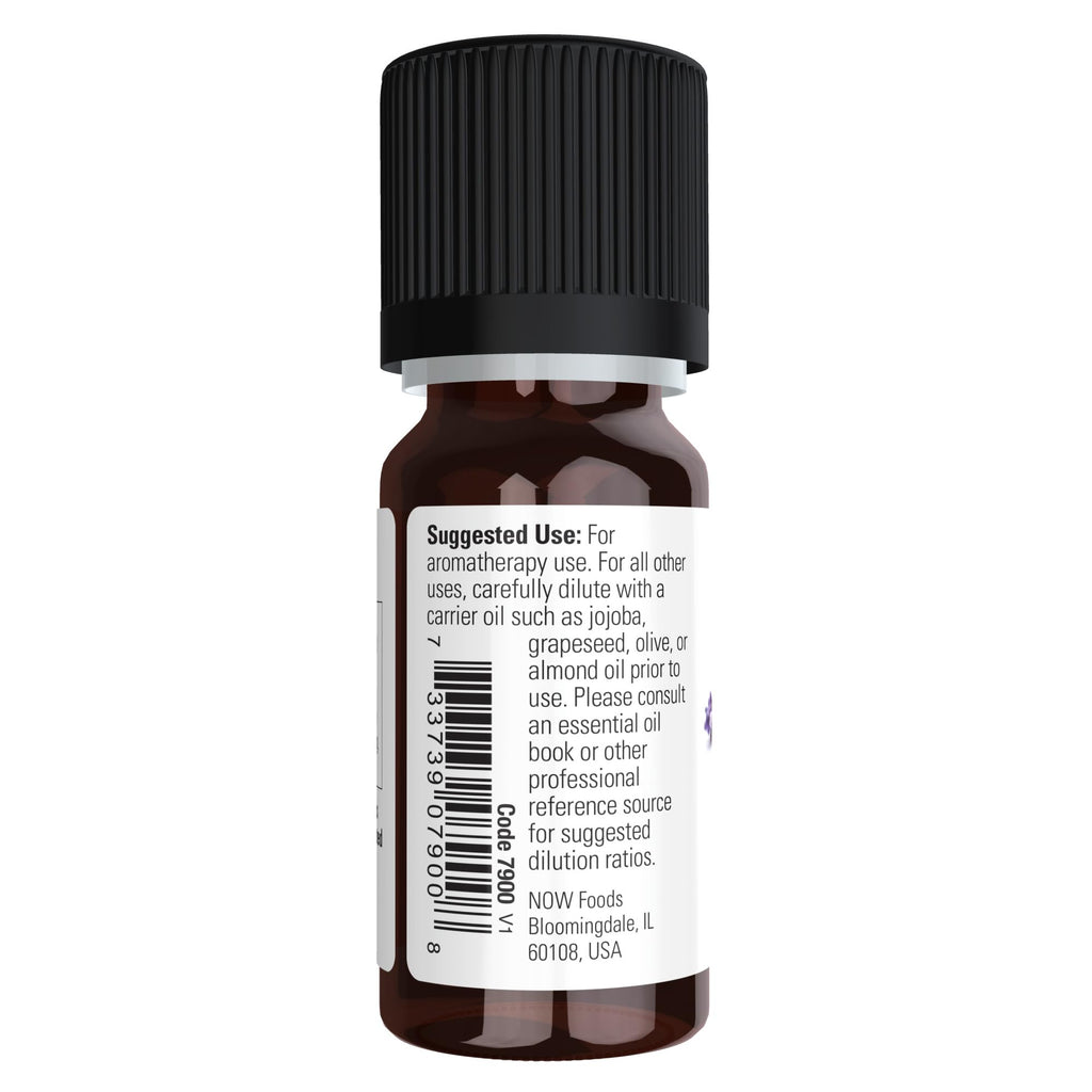 NOW Essential Oils, Lavender Oil, Soothing Aromatherapy Scent, Steam Distilled, 100% Pure, Vegan, Child Resistant Cap, 10-ml