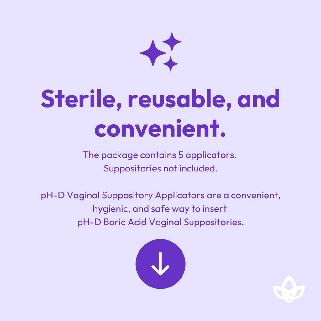 pH-D Feminine Health Support - Vaginal Suppository Applicators, Ideal for Boric Acid Suppositories, Reusable, Fits Most Vaginal