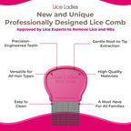 Lice and Nit Comb by Lice Ladies - Efficient Lice and Nit Removal | Lice Comb Safe for All Types of Hair | Stainless Steel Teeth
