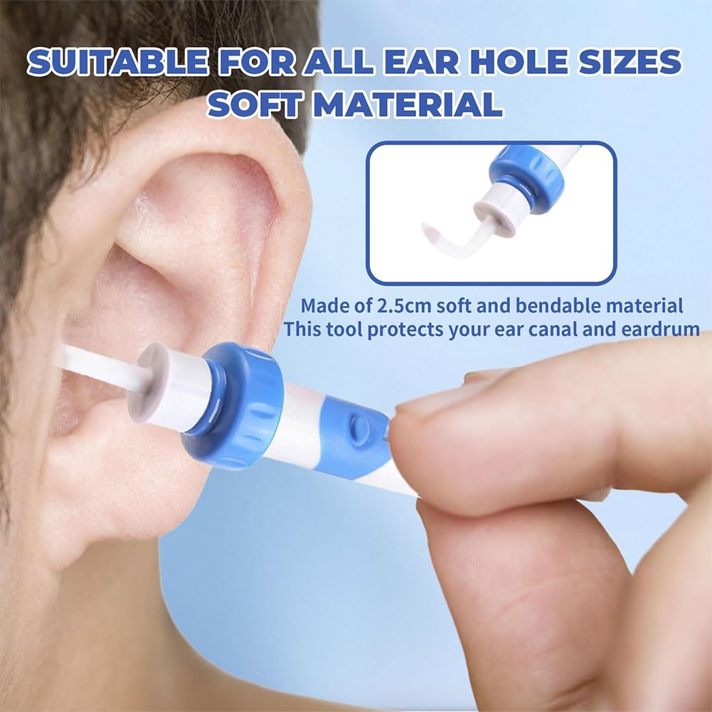 SenyaJumf Earsavvy Ear Wax Removal Tool, Silicone Earwax Removal Tools, Electric Vacuum Ear Wax Suction Kit, Gentle Power Suctio