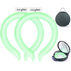 2PCS Neck CoolingTube with Insulated Bag, Reusable Ice Coolers Wearable Body CoolingProducts, Neck Coolers for HotWeather (Green