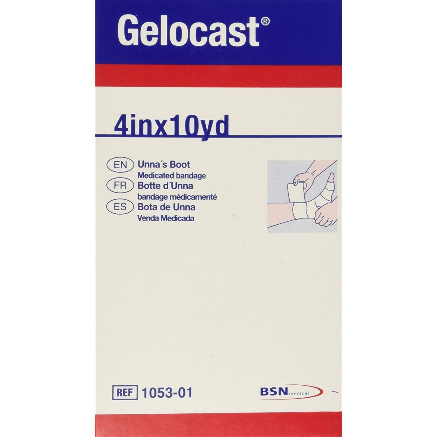Gelocast Medicated Bandage 4 inches x 10 yards - 1 each, Pack of 6