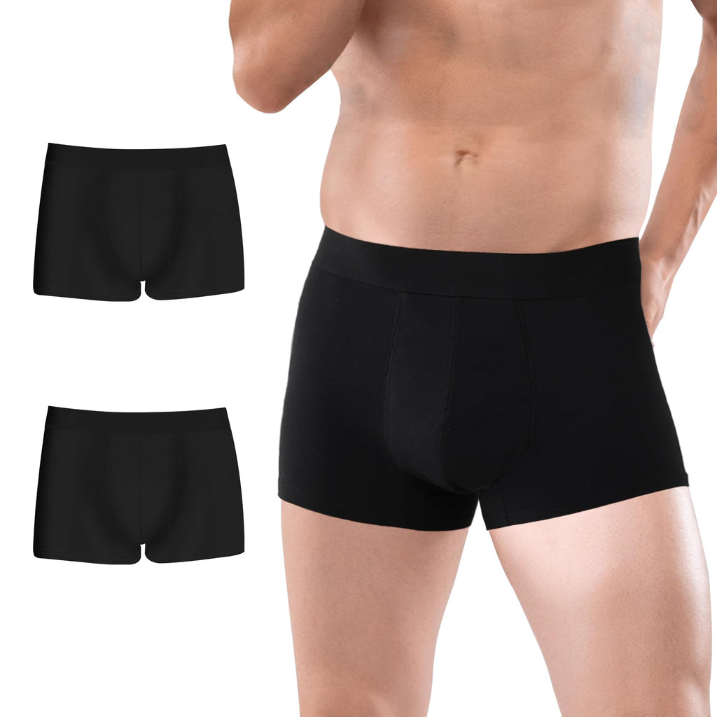 BATTEWA Mens Incontinence Underwear Washable, Urinary Leakproof Cotton Underwear for Men, 50ML Protective Boxer Brief Bladder Le