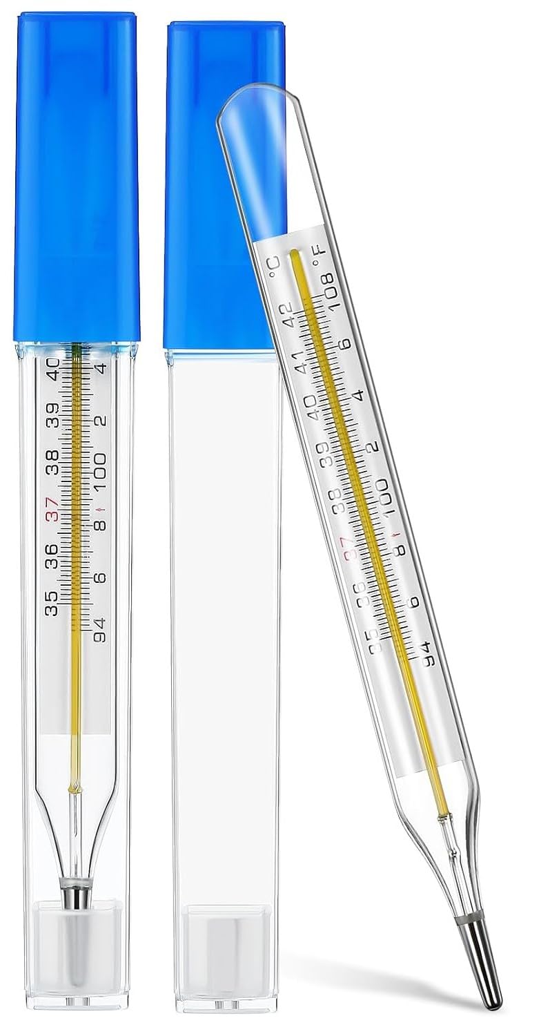 Orancle Care Gold Clinical Glass Thermometer For Underarm, Adults And Kids, Accurate Professional And Use Personal Smic Gold (2)