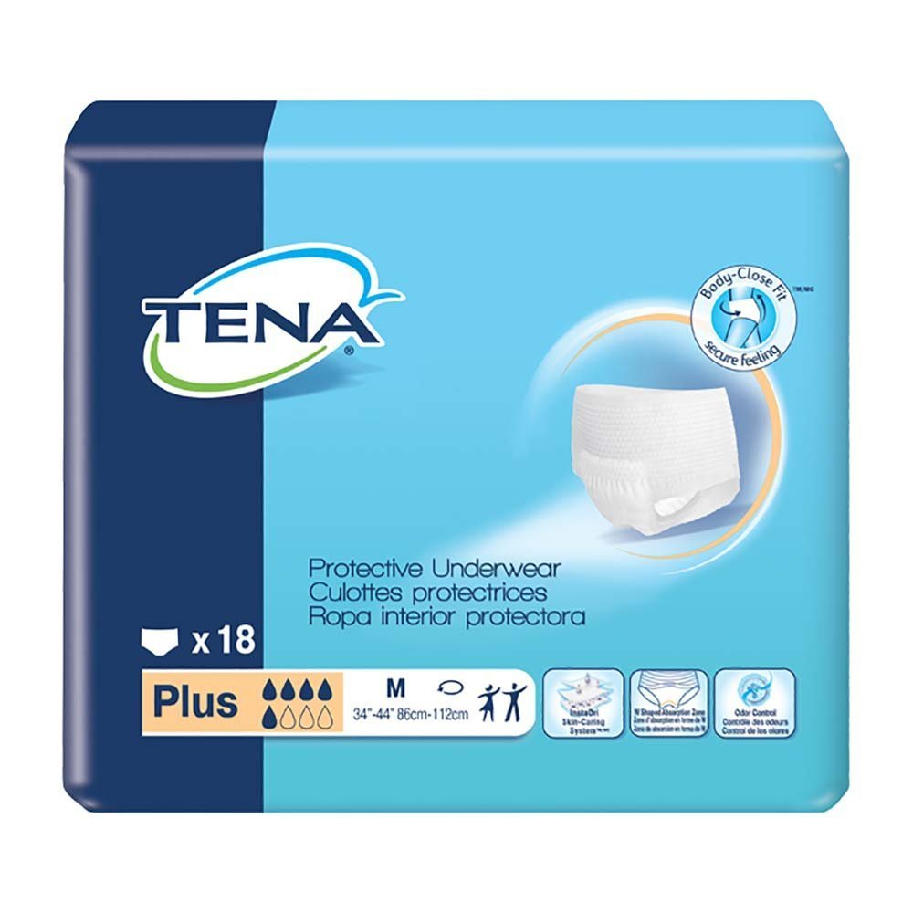 Tena Protective Underwear, Plus Absorbency, Tena Prtv Undrwr Pl Med, (1 Pack, 18 Each)
