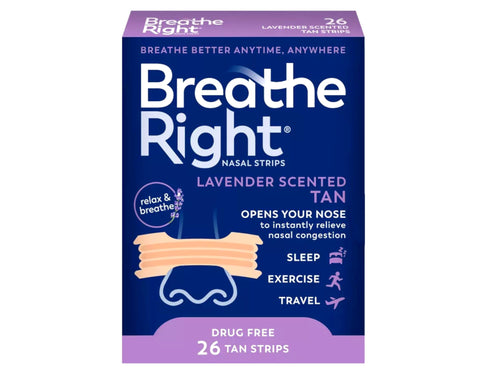 Breathe Right Nasal Strips, Lavender Scent 26 Count (4 Pack)