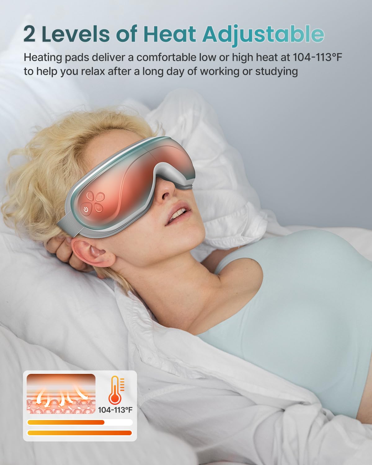 RENPHO Valentine's Day Gifts FSA/HSA Eligible Eyeris 2 Extended-Eye Massager with Heat for Migraines Relief, Heated Eye Mask, Ey