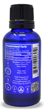 Organic, Thyme Essential Oil, Food Grade - 100% Pure, Thyme Oil, by Zongle Therapeutics, 1 OZ