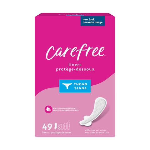 Carefree Panty Liners for Women, Thong Liners, Unwrapped, Unscented, 49ct | Pantiliners, Carefree Liners, Daily Liners for Women