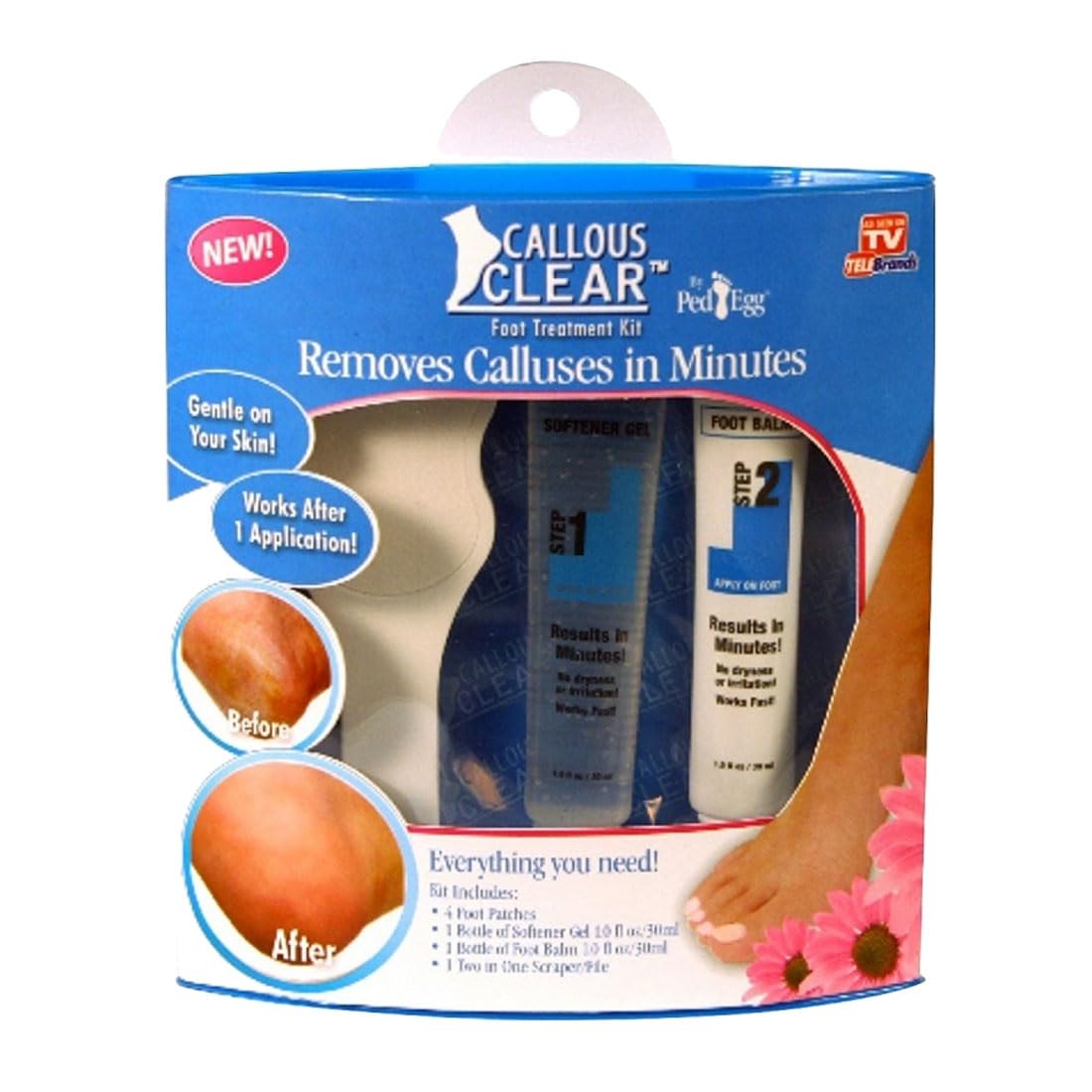 Callous Clear Foot Treatment Kit Removes Calluses Soft Moisturizes Smooth and Healthy Foot Skin As Seen on TV