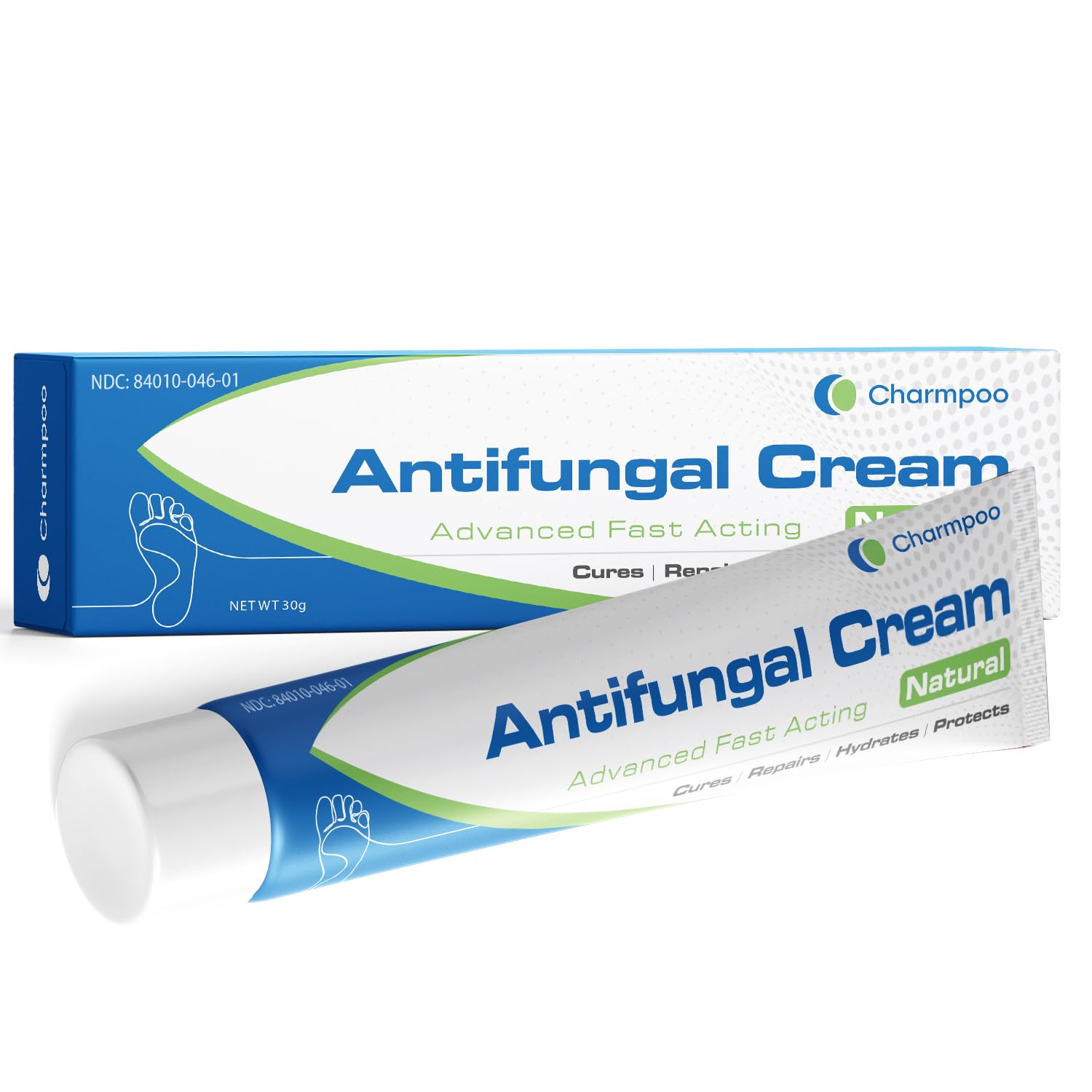 CHARMPOO Antifungal Cream for Foot and Body: Fast Relief Athletes Foot Jock Itch Psoriasis Ringworm Eczema Rashes - Powerful He