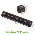 Asija Extra Large Pill Organizer 2 PCS, XL Weekly Pill Box, 7 Day Pill Case with Large Capacity, Jumbo Medicine Organizer for Vi