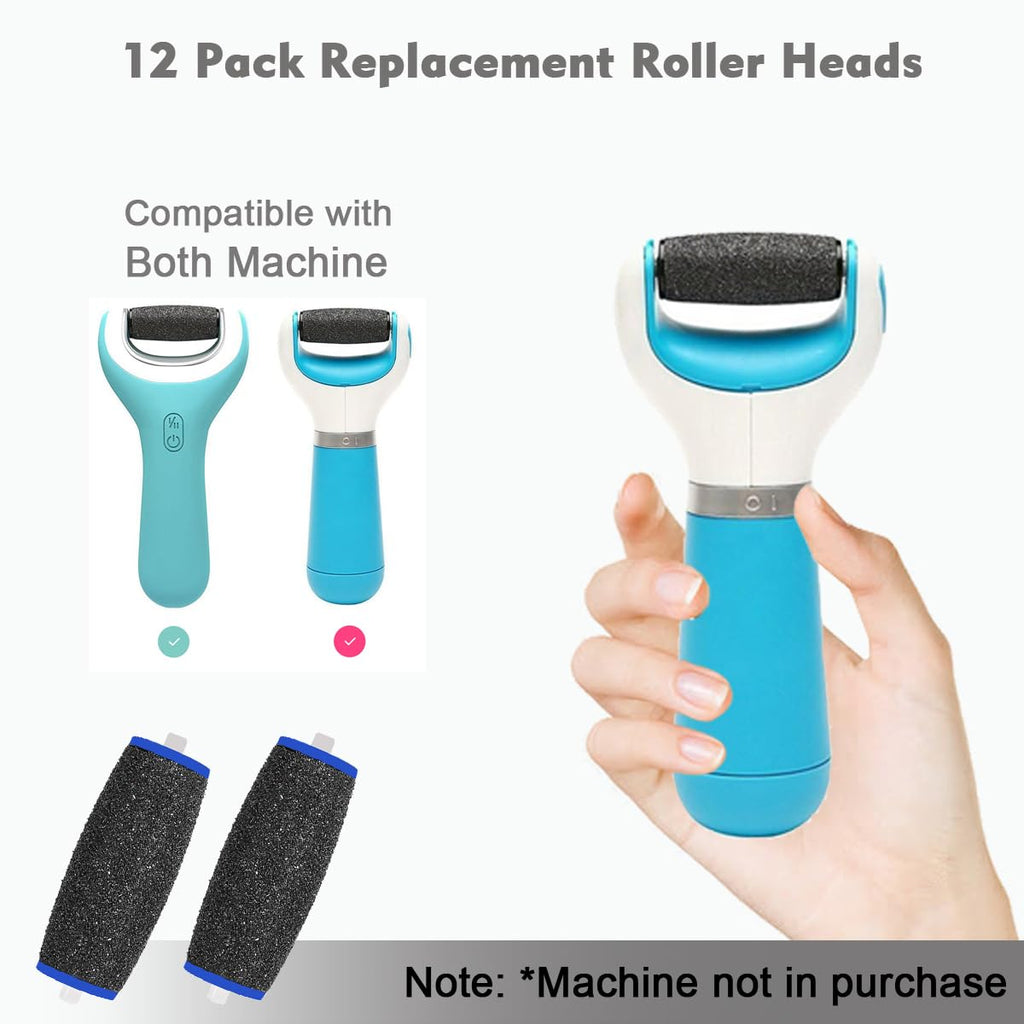 12 Pack Extra Coarse Replacement Roller for Amope Pedi,Replacement Head Refills Compatible with Amope Pedi Refills Electronic Pe
