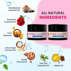Natruveda Vulva Balm Discovery Pack - Natural Feminine Moisturizer for Dryness & Irritation - Fragrance-Free & Rose Sandalwood -