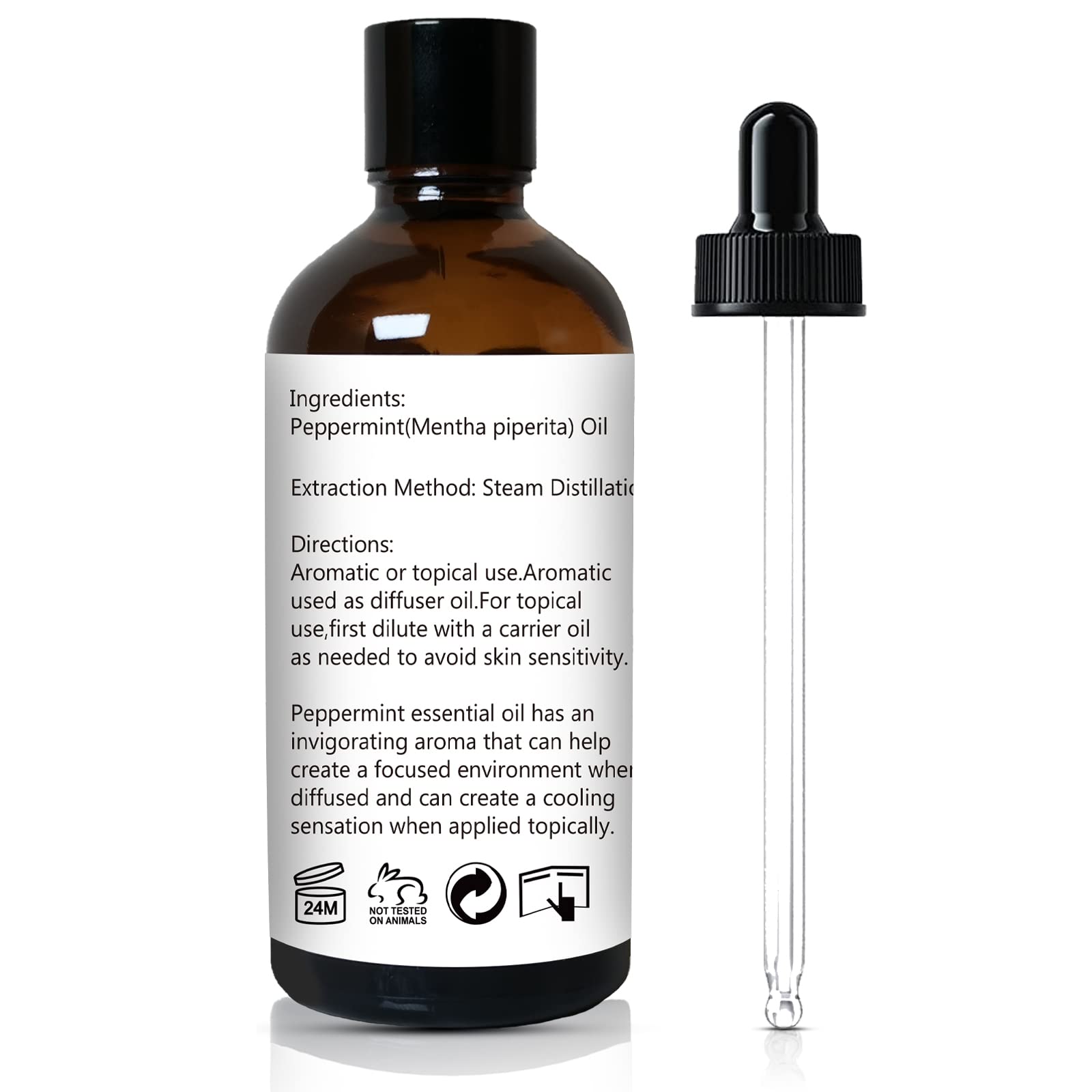 Peppermint Oil for Diffuser, Hair, Spray, Soap, Body Wash, 100% Pure Peppermint Essential Oil - 100ml