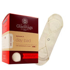 GladRags Natural Organic Undyed Cotton Reusable Day Pad (1-Pack) - 100% GOTS Certified Organic Menstrual Pad, Washable Pantyline