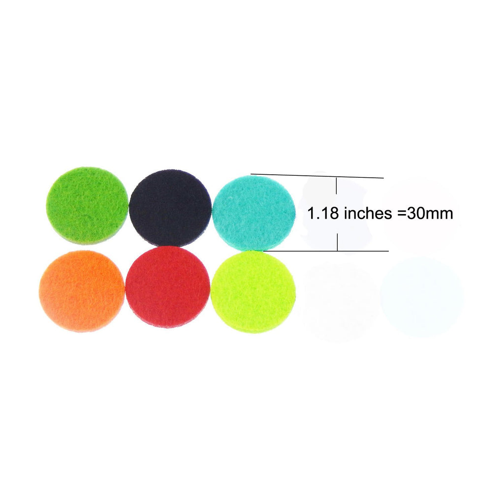 100PCS Diameter 1.18 inches Round Essential Oil Diffuser Locket Necklace Refill Pads Thickened Washable Absorbent Felt Pads 30MM