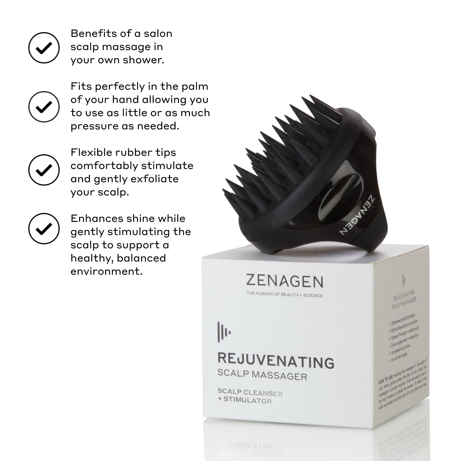ZENAGEN Scalp Massager | Stimulates Scalp Circulation, Enhances Product Absorption, Promotes Relaxation & Scalp Health, Ergonomi