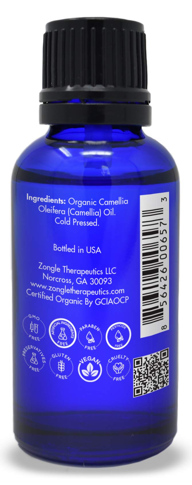 Zongle USDA Certified Organic Camellia Oil, Camellia Oleifera, 1 OZ
