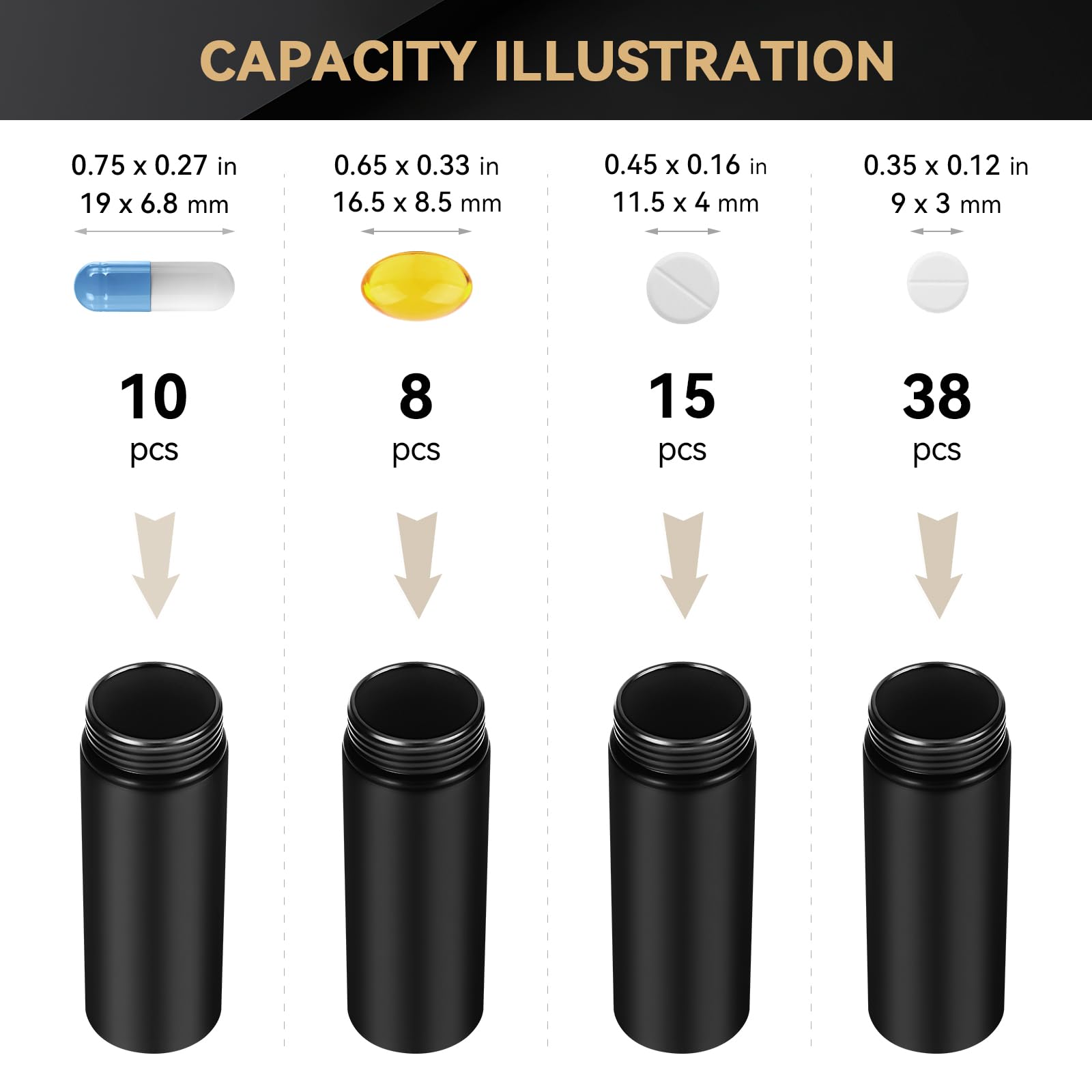 Aufew Tactical Mini Pill Case, Durable Metal Small Pill Holder for Pocket or Purse, Waterproof Medicine Bottle for Travel, EDC,