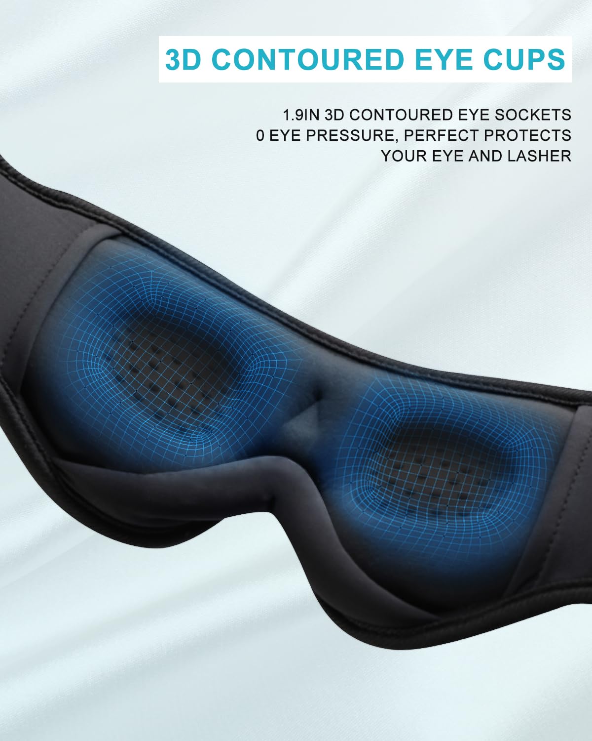 Sleep Mask with Bluetooth Headphones,LC-dolida Sleep Headphones Bluetooth Sleep Mask 3D Sleeping Headphones for Side Sleepers Be