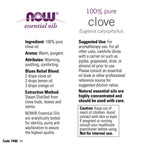 NOW Essential Oils, Clove Oil, Balancing Aromatherapy Scent, Steam Distilled, 100% Pure, Vegan, Child Resistant Cap, 2-Ounce