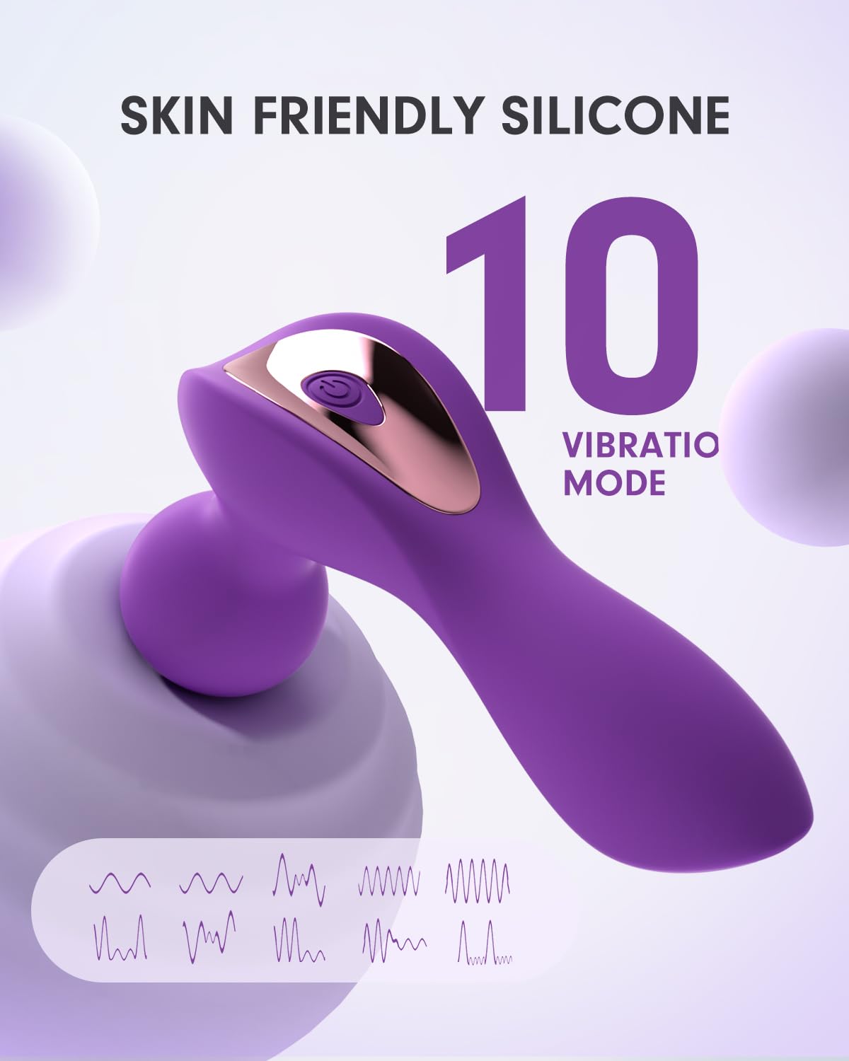 Pinkmini Electric Facial Massager for Face and Neck, Powerful - Waterproof - Handheld Mini Massage Tool (Purple)
