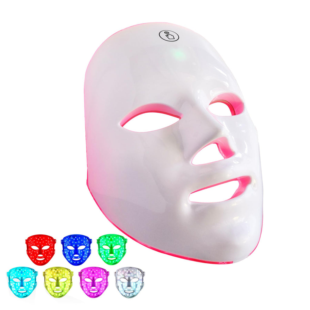 Red Light Therapy Mask for Face, Blue Red LED Light Therapy Device, 7+1 Colors LED Facial Skin Care Mask At Home, USB Rechargeab