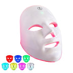 Red Light Therapy Mask for Face, Blue Red LED Light Therapy Device, 7+1 Colors LED Facial Skin Care Mask At Home, USB Rechargeab