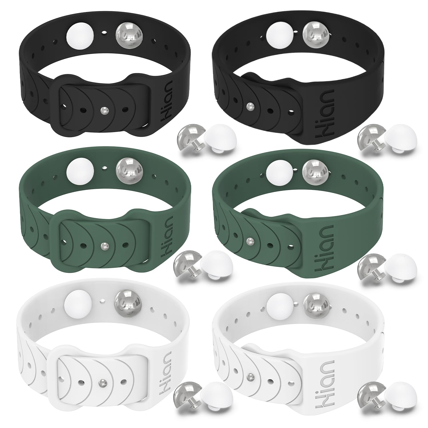 Motion Sickness Bands Anti Nausea Acupressure Wristband Sea Sickness Wristbands Nausea Bands(3Pairs-Black+White+Green)