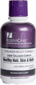 Rejuvicare Liquid Collagen Beauty Formula with Amino Acids, Protein and Biotin, Delicious Grape Flavor, Purple 16 oz ,32 serving