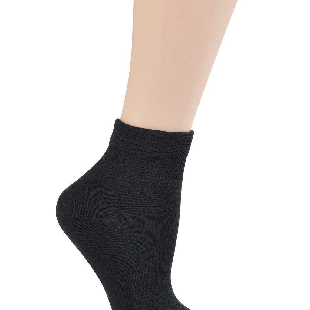 Yomandamor 5 Pairs Women's Cotton Ankle Breathable Mesh Diabetic Socks with Seamless Toe,L Size