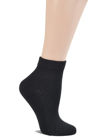 Yomandamor 5 Pairs Women's Cotton Ankle Breathable Mesh Diabetic Socks with Seamless Toe,L Size