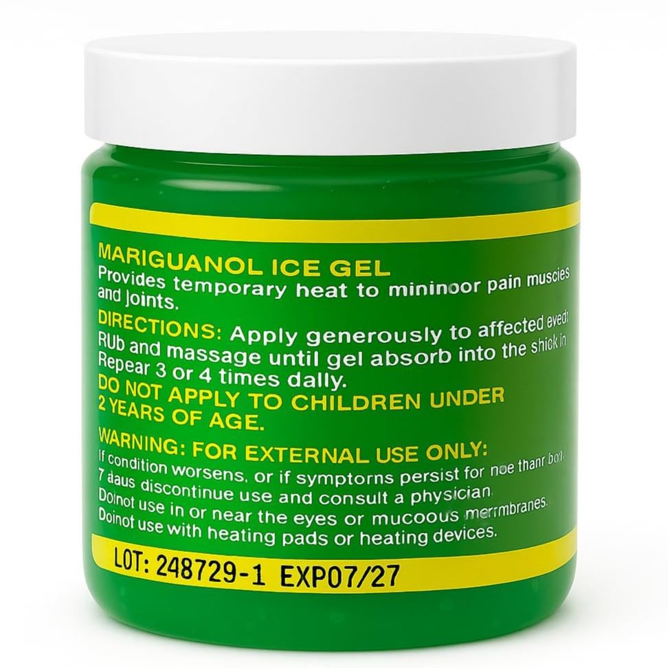 Mariguanol Extra Strong Muscle Rub Gel with Hemp Oil 4 Oz. - Alleviates Aches, Muscle Stiffness, & Improves Joint Mobility - Net