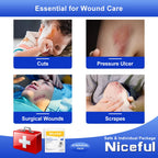 Niceful 10 Count Silicone Foam Dressing 1.6 x 2, Wound Dressing for Minor Surgical Incisions, Abrasions, Absorbent Silicone Band