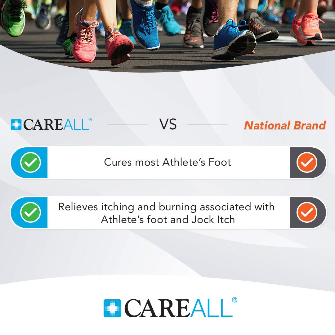 CareAll Clotrimazole Antifungal Cream 1% USP 1.0 oz. (4 Pack), Cures Most Athletes Foot, Jock Itch and Ringworm, Compare to The