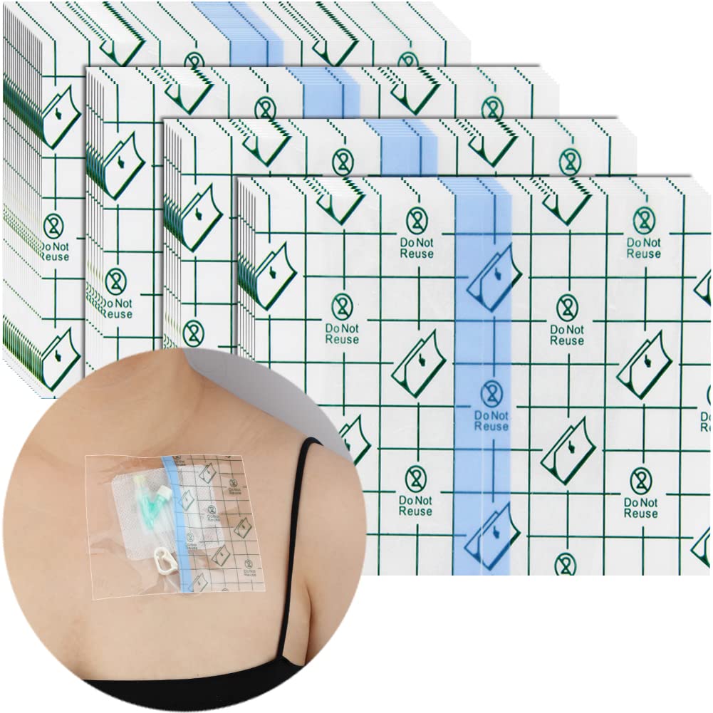 50Pcs Waterproof Shower Protector Bandage 4x4.7 inch for Chest Chemo Port Dialysis Catheter Shower Cover Hemodialysis Surgery In