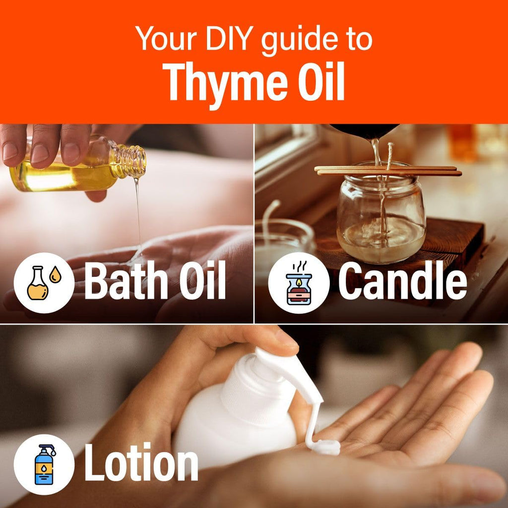 Hana Thyme Essential Oil - 100% Pure and Natural Thyme Oil for Hair, Skin, Diffuser - with a Fresh, Herbaceous Scent (1 Fl Oz)