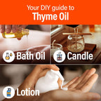 Hana Thyme Essential Oil - 100% Pure and Natural Thyme Oil for Hair, Skin, Diffuser - with a Fresh, Herbaceous Scent (1 Fl Oz)