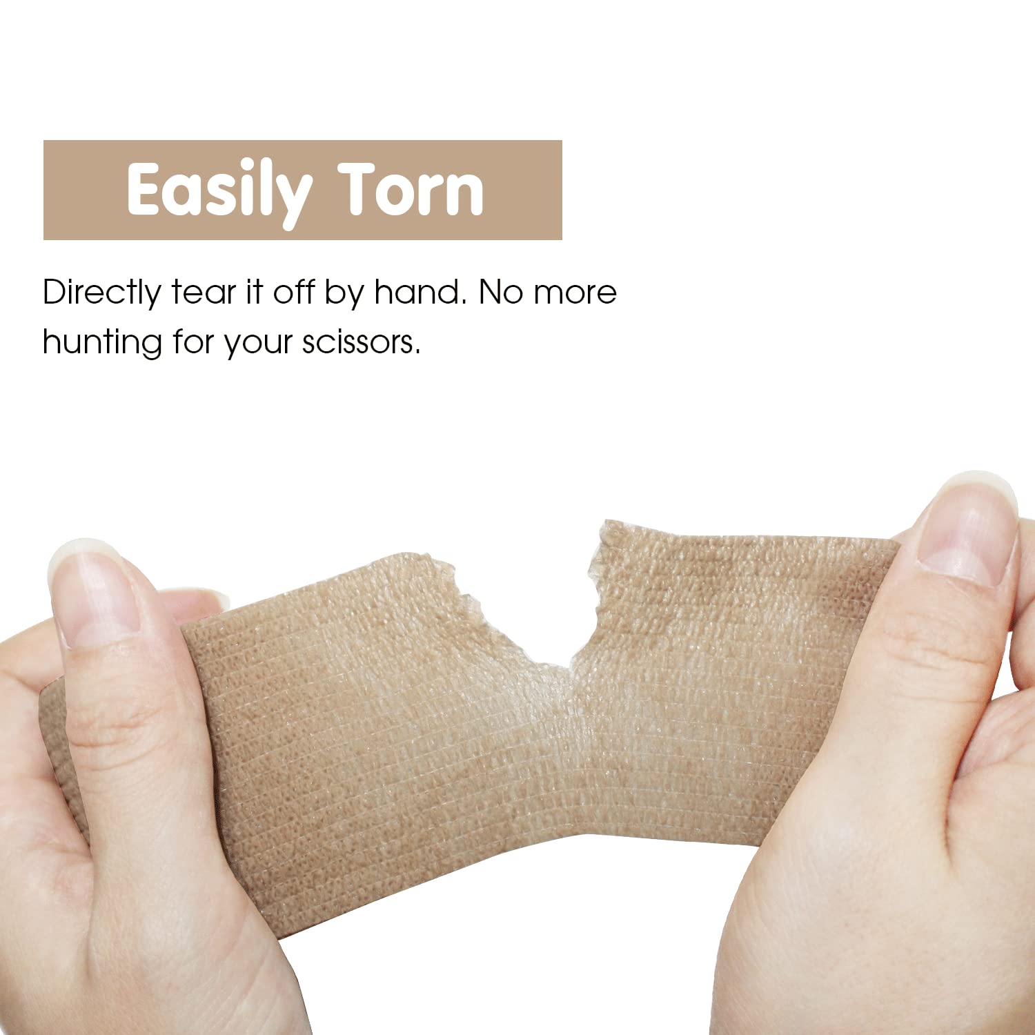 COMOmed Self Adhesive Bandage Tape-Self Adherent Stretch Medical Bandage Wrap Athletic Tape Vet Tape 2Inch 5Yards-6 Count(Skin)